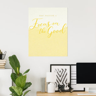 Póster Cita de Positividad con Gradiente Amarillo – Pared