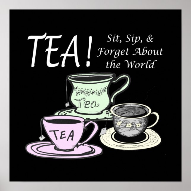 Póster Cita de positividad de Tea Lover - Sip Sit Olvidar (Frente)