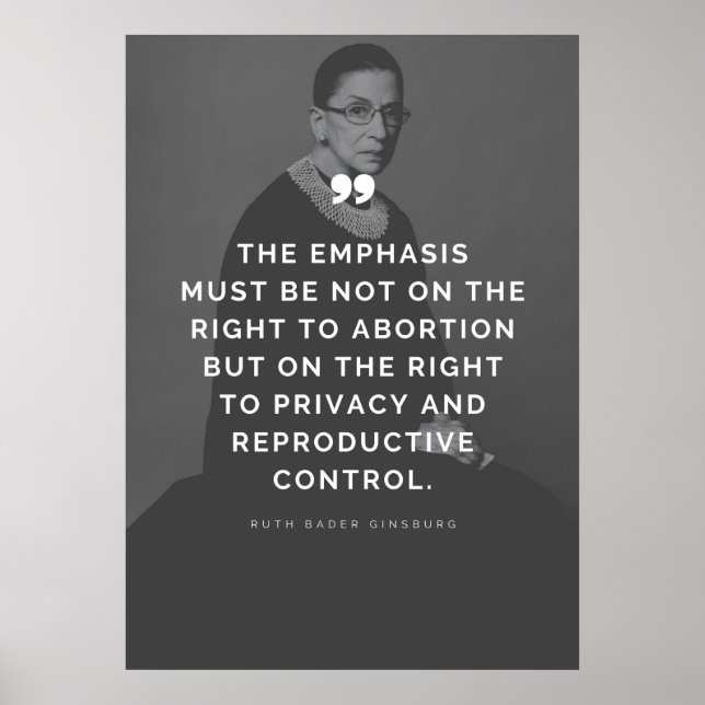 Póster Cita de Pro Choice Ruth Bader Ginsburg (Frente)