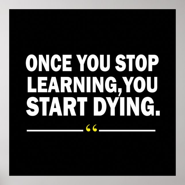 Póster Cita de profesor de aprendizaje motivacional (Frente)