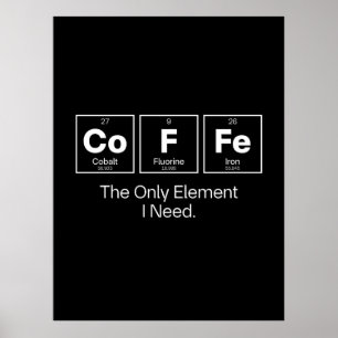 Póster Cita de Química del Café – El Único Elemento que N