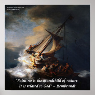 Póster Cita de Rembrant sobre la Naturaleza en "Tormenta 