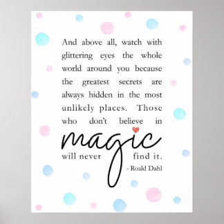 Póster Cita de Roald Dahl
