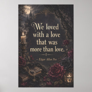 Póster Cita de Romance Oscuro de Edgar Allan Poe Annabel