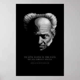 Póster Cita de Schopenhauer: Vivir Solo