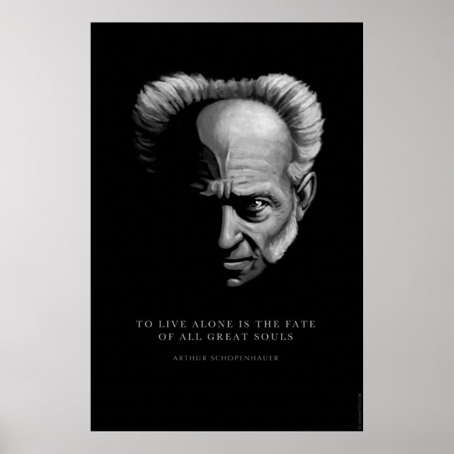 Póster Cita de Schopenhauer: Vivir Solo (Frente)
