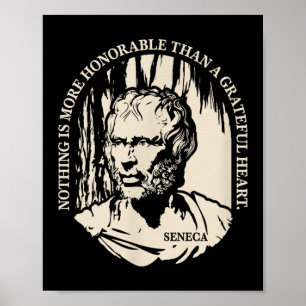 Póster Cita de Seneca motivacional - Corazón agradecido