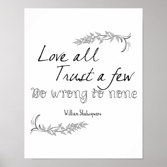 Póster Cita de Shakespeare (Frente)