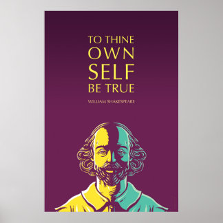 Póster Cita de Shakespeare: Ser Verdadero Para Tu Propia