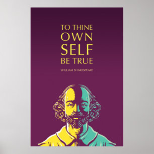 Póster Cita de Shakespeare: Ser Verdadero Para Tus Propio