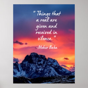Póster Cita de silencio de Meher Baba