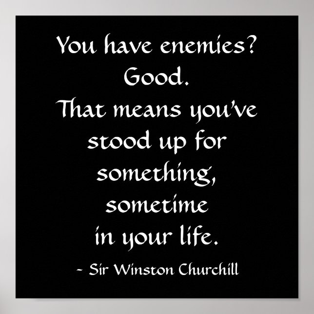 Póster Cita de Sir Winston Churchill (Frente)