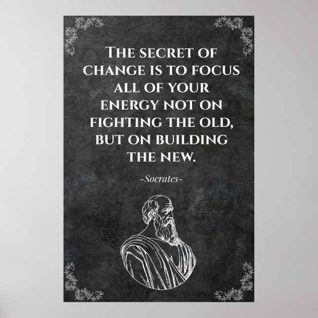 Póster Cita de Sócrates Motivación (Frente)