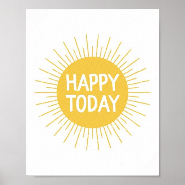 Póster Cita de sol Inspiradora de Yellow Happy Today (Frente)