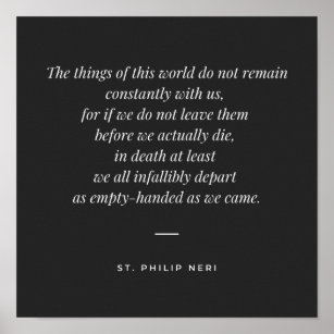 Póster Cita de St Philip Neri - Despacho del mundo