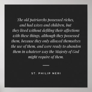 Póster Cita de St Philip Neri - Espíritu de pobreza