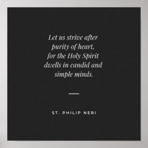 Póster Cita de St Philip Neri - Pureza del corazón