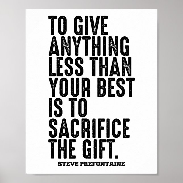 Póster Cita de Steve Prefontaine (Frente)