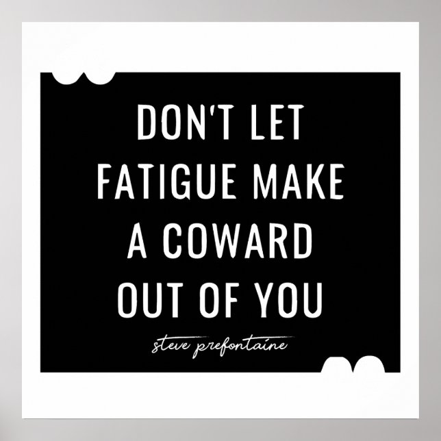 Póster Cita de Steve Prefontaine (Frente)