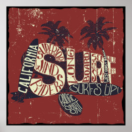 Póster Cita de surfista de California