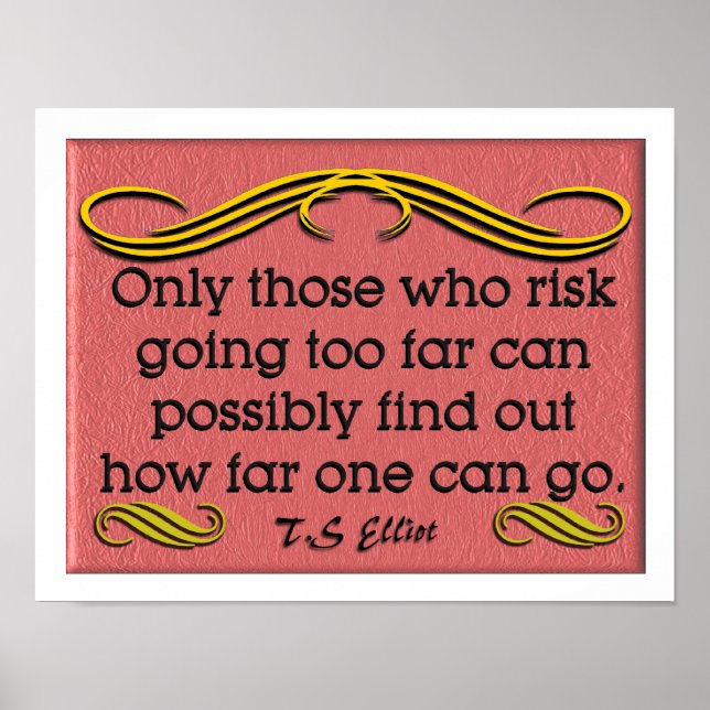 Póster Cita de T. S Elliot (Frente)