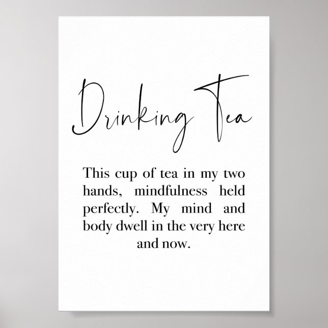 Póster Cita de té para beber - Cita de Thich Nhat Hanh (Frente)