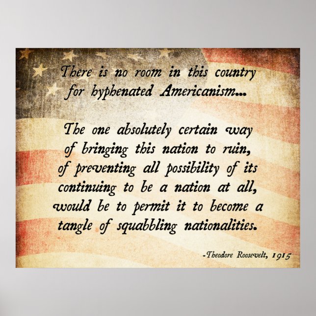 Póster Cita de Teddy Roosevelt (Frente)