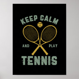 Póster Cita de tenis de época divertida mantiene la calma
