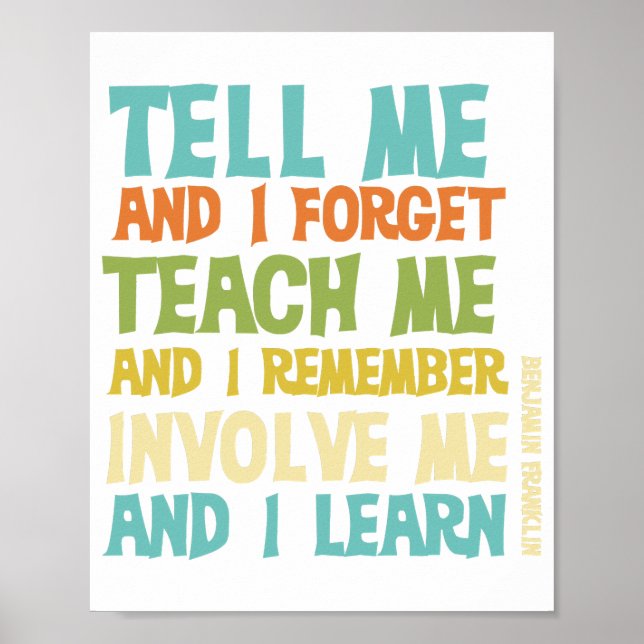 Póster Cita de texto educativo que involucra a mí clásica (Frente)