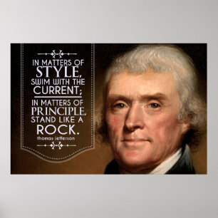 Póster Cita de Thomas Jefferson en materias del estilo