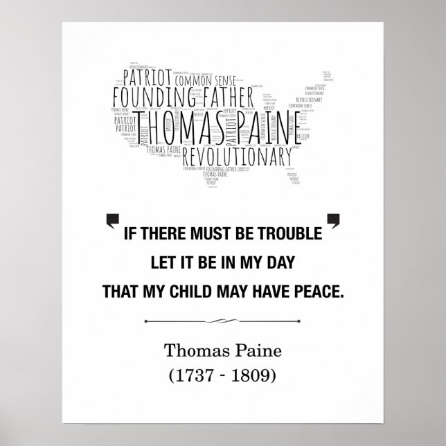 Póster Cita de Thomas Paine Liberty (Frente)