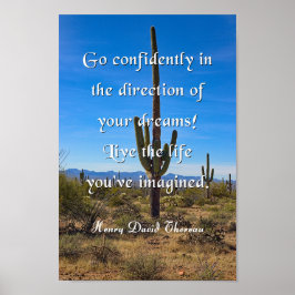 Póster Cita de Thoreau, ve con confianza