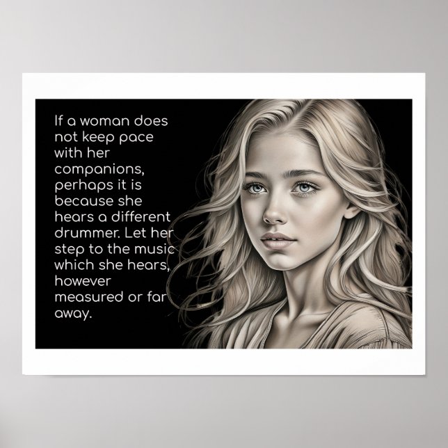 Póster Cita de una mujer tamborera diferente (Frente)