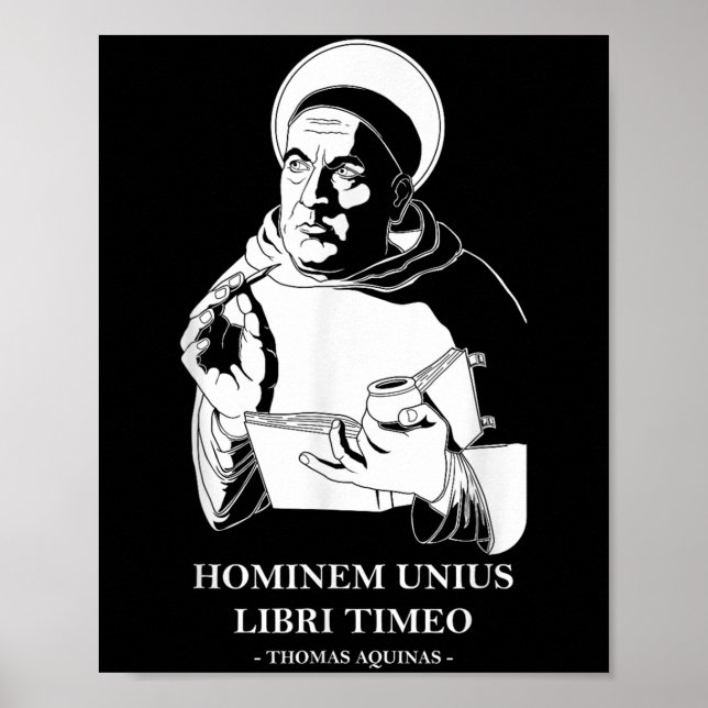 Póster Cita de Unius Libri Philosopher Thomas Aquinas (Frente)