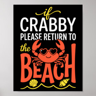 Póster Cita de vacaciones en la playa de cangrejos solter