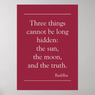 Póster Cita de verdad motivacional de Buda