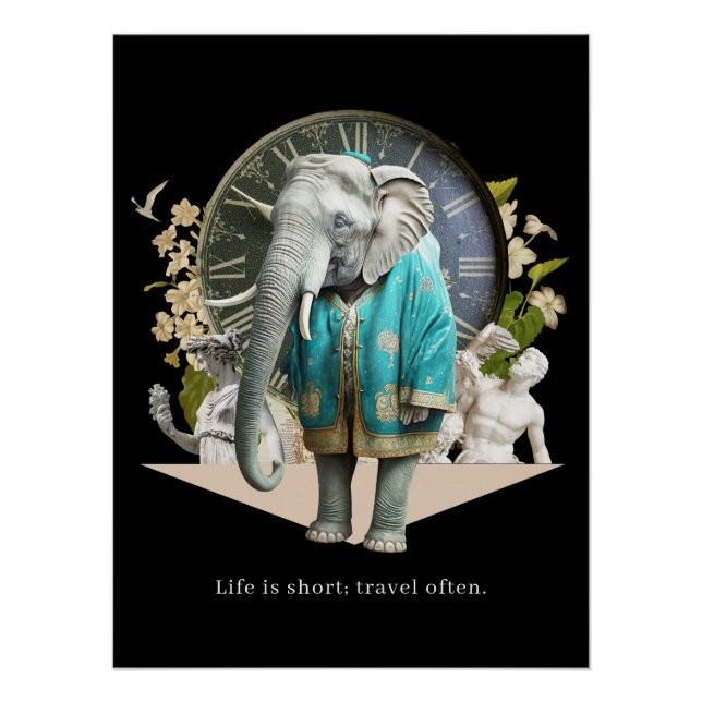 Póster Cita de viaje aventurera (Anverso)