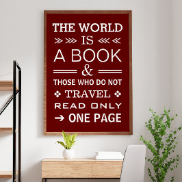 Póster Cita de viaje de tipografía Inspiradora moderna de