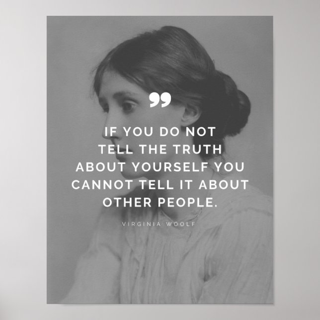 Póster Cita de Virginia Woolf sobre la verdad (Frente)