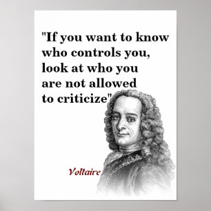 Póster Cita De Voltaire Sobre Quién Controla A Tu Poster