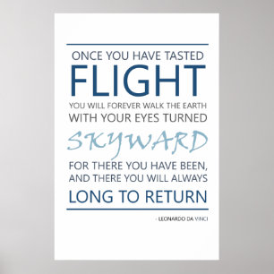 Póster Cita de vuelo Da Vinci