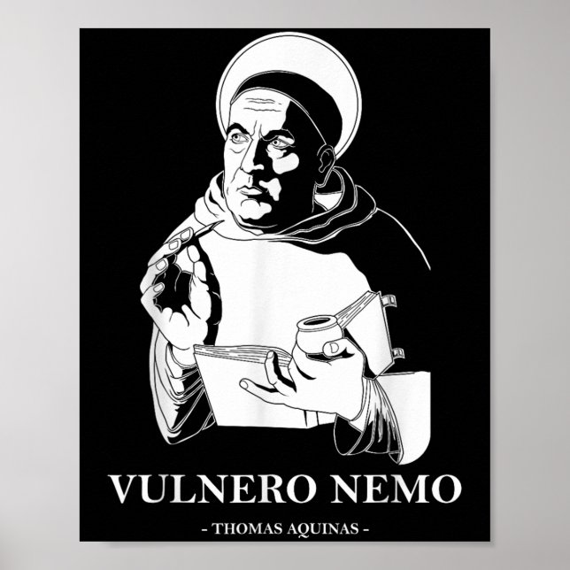 Póster Cita de Vulnero Nemo católico Santo Tomás de Aquin (Frente)