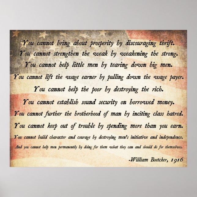 Póster Cita de William Boetcker (Frente)