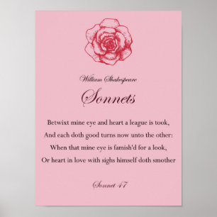 Póster cita de William Shakespeare Sonnets