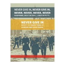 Cita de Winston Churchill - Nunca Ceder