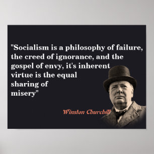 Póster Cita De Winston Churchill Sobre El Socialismo