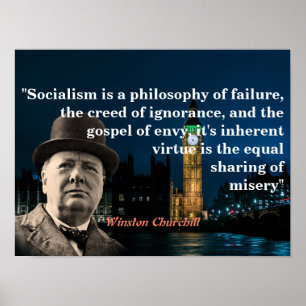 Póster Cita De Winston Churchill Sobre El Socialismo