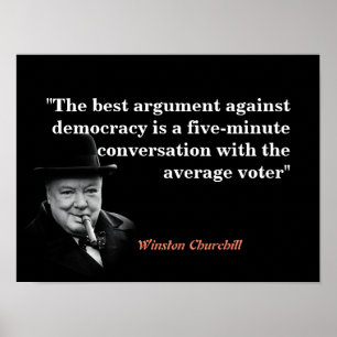 Póster Cita de Winston Churchill sobre la democracia