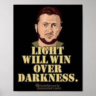 Póster Cita de Zelensky La Luz Ganará Presidente Ucranian