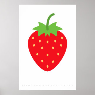 Póster Cita del 70 del Poster Retro de fresa roja